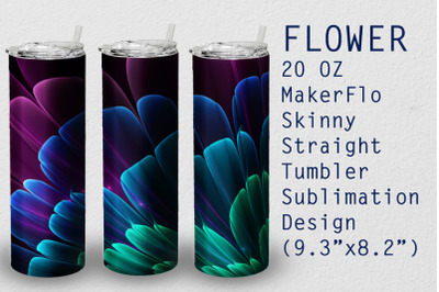 Tumbler Straight 20 OZ Sublimation Flower Wrap Design