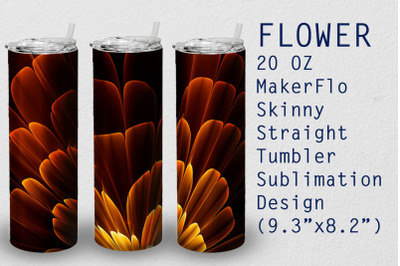 Tumbler Straight 20 OZ Sublimation Flower Wrap Design