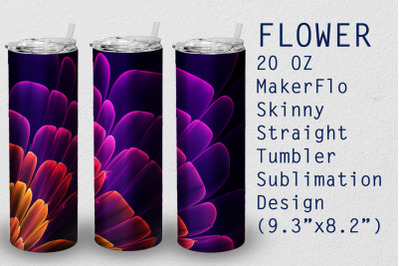 Tumbler Straight 20 OZ Sublimation Flower Wrap Design