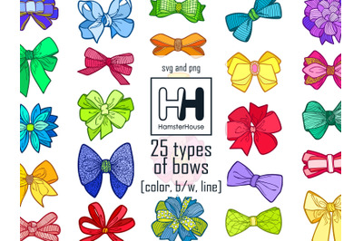 25 Types of Decorative Bows Svg and Png
