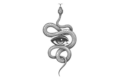 Eye and Snake Symbol of Wisdom