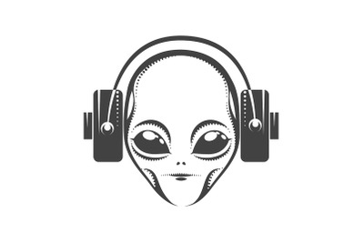 Alien Head with Headphones