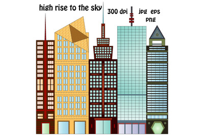 skyscrapers, high rise buildings