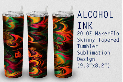 Tumbler Tapered 20 OZ Sublimation Alcohol Ink  Wrap Design