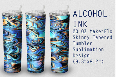 Tumbler Tapered 20 OZ Sublimation Alcohol Ink  Wrap Design