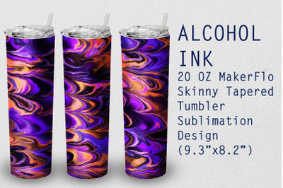 Tumbler Tapered 20 OZ Sublimation Alcohol Ink  Wrap Design