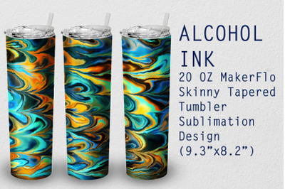 Tumbler Tapered 20 OZ Sublimation Alcohol Ink  Wrap Design