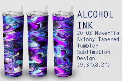 Tumbler Tapered 20 OZ Sublimation Alcohol Ink  Wrap Design