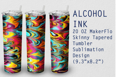 Tumbler Tapered 20 OZ Sublimation Alcohol Ink  Wrap Design