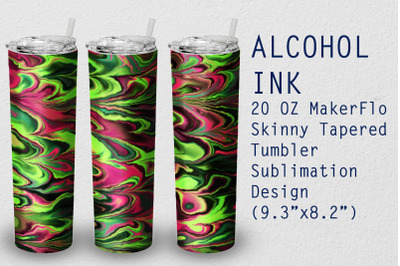 Tumbler Tapered 20 OZ Sublimation Alcohol Ink  Wrap Design