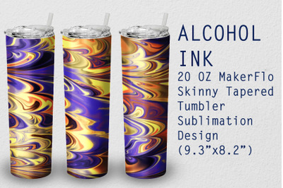 Tumbler Tapered 20 OZ Sublimation Alcohol Ink  Wrap Design