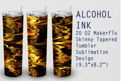 Tumbler Tapered 20 OZ Sublimation Alcohol Ink  Wrap Design