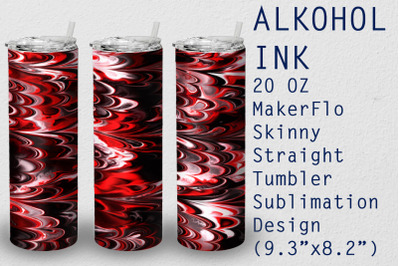 Tumbler Straight 20 OZ Sublimation Alcohol Ink Wrap Design