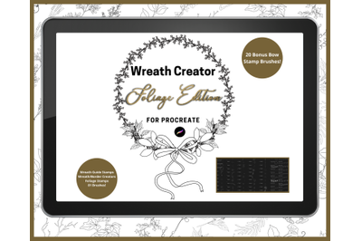 Procreate Foliage Wreath Creator -  101 Brushes!
