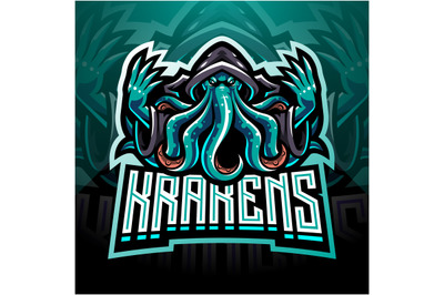 Kraken octopus esport mascot logo