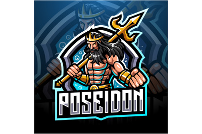 Poseidon esport mascot logo