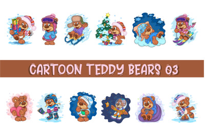 Set of Cartoon Teddy Bears 03. T-Shirt.