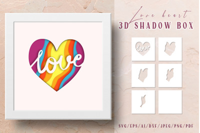 Lgbt pride / Love heart 3D Shadow Box