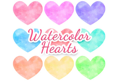 Watercolor hearts clipart Love clipart