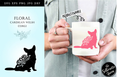 Floral Cardigan Welsh Corgi Dog svg file for cricut, for silhouette