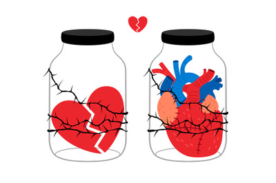 Heart in jar concept