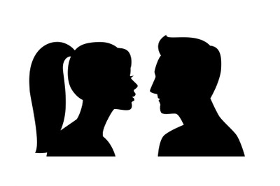 Young male female profiles