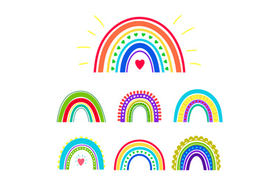 Hand drawn rainbows