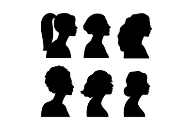 Young girls side silhouettes