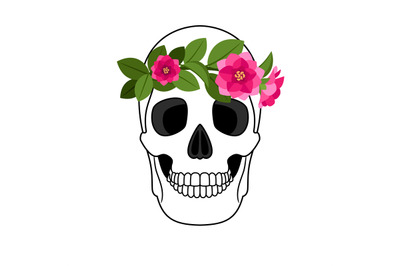 Flowering human skull