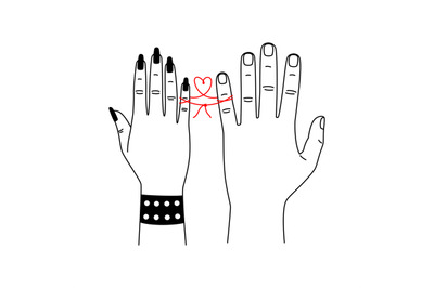 Hope hands touch. Cartoon concept of romantic relationships, symbol to