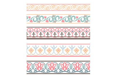 Russian seamless borders. Slavic ornament horizontal seamless border s