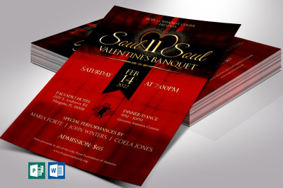 Valentines Banquet Flyer Word Publisher Template