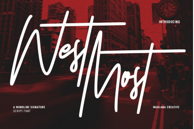 West Most Monoline Signature Script Font