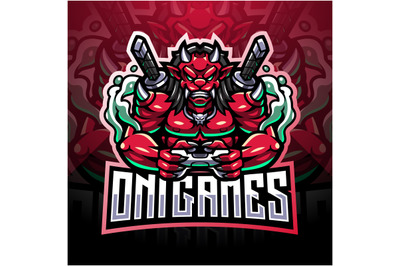 Oni games esport mascot logo