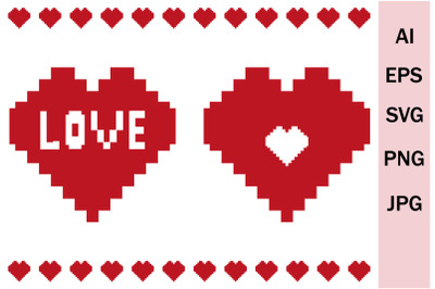 Bundle of SVG heart silhouettes.