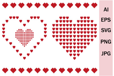 Bundle of SVG heart silhouettes.