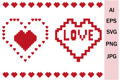 Bundle of SVG heart silhouettes.