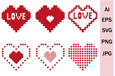 Bundle of SVG heart silhouettes.