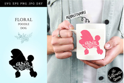 Floral Poodle Dog svg file for cricut, for silhouette, cut eps