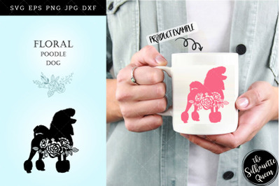 Floral Poodle Dog svg file for cricut, for silhouette, cut eps