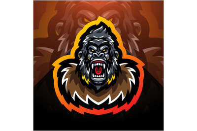 Gorilla head esport mascot logo