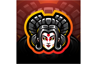 Geisha head esport mascot logo