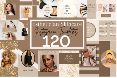120 Esthetician Skincare Instagram Templates, Beauty Instagram highlig