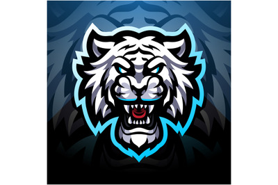 White tiger esport mascot logo