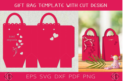 Gift wrap. Handbag template. Cutting file