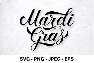 Mardi Gras calligraphy lettering. Fat Tuesday SVG