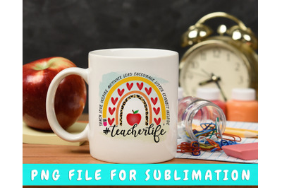 Teacher Life Rainbow PNG For Sublimation