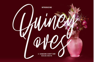 Quiney Loves Signature Script Font