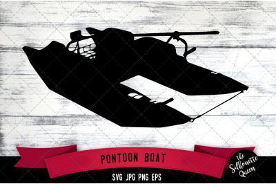 Pontoon Boat Silhouette Vector