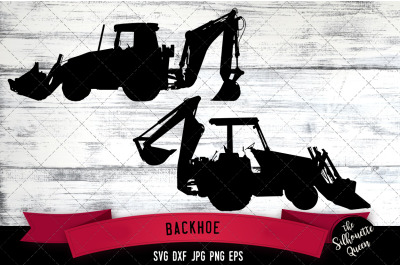 Backhoe Silhouette Cut Vector